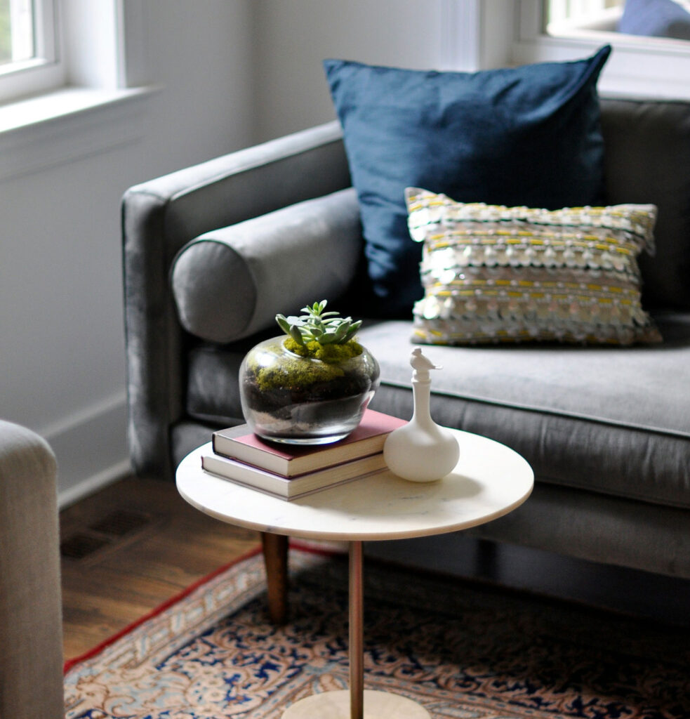 therapy office with blue pillow